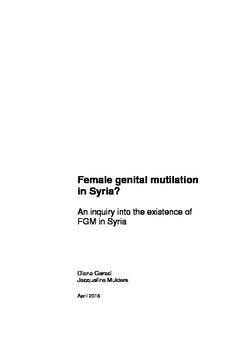 An inquiry into the existence of FGM in Syria (Pharos, 2016)